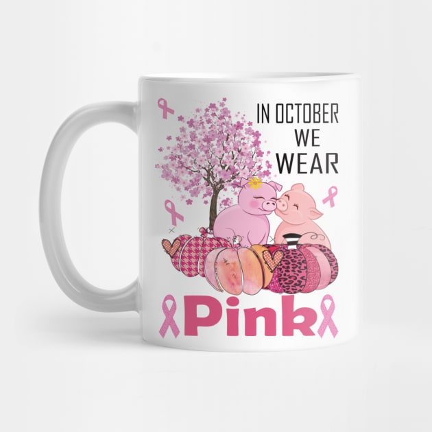 In october we wear pink pig pink ribbon breast cancer awareness by DODG99